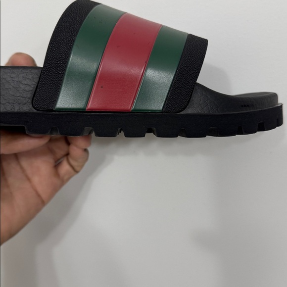 Gucci Black Slides with Red and Green Stripes size 14 - Picture 8 of 8